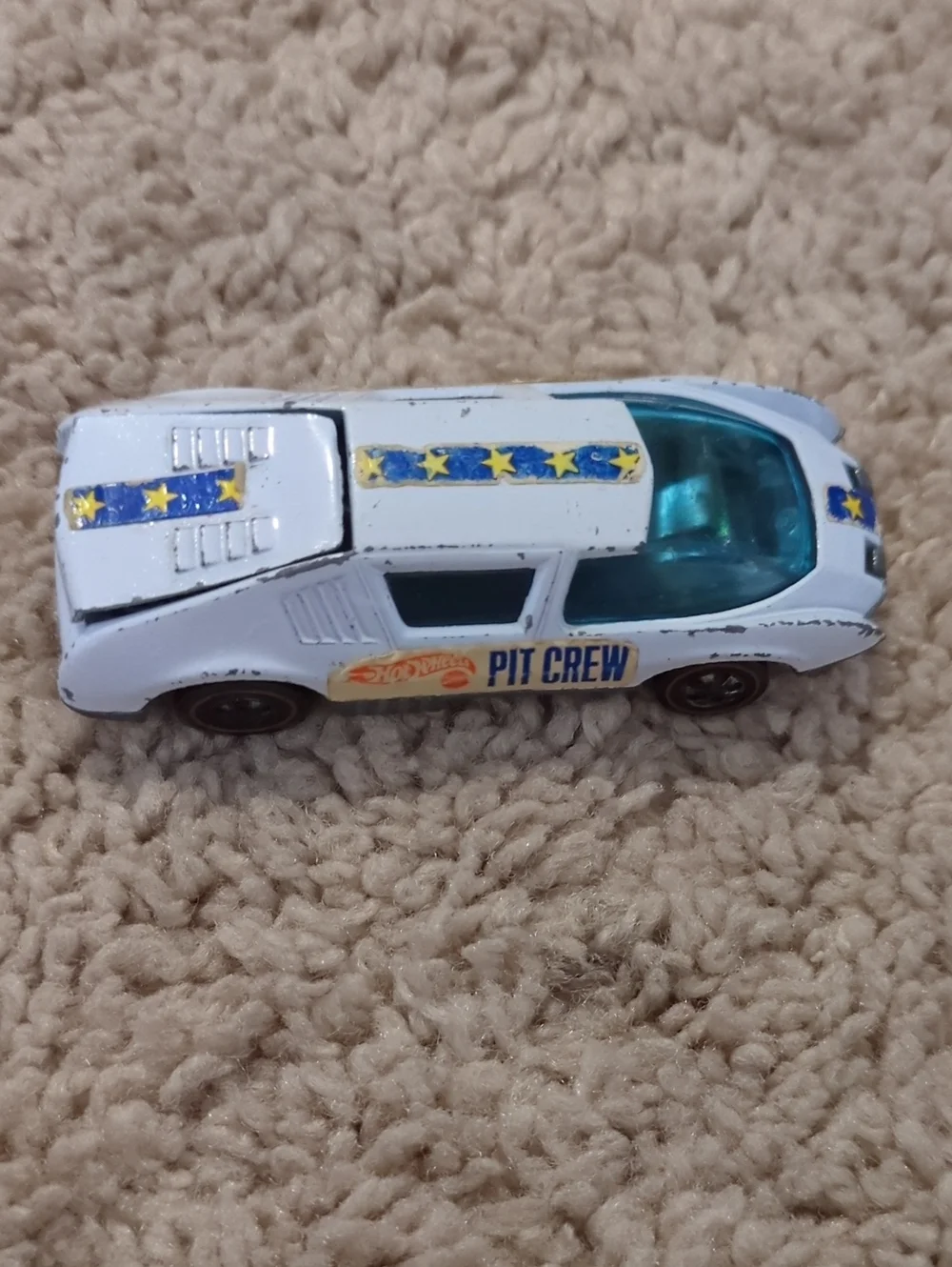 Vintage Hot Wheels Redline Pit Crew Car White Stars & Stripes Hong Kong 1970/197